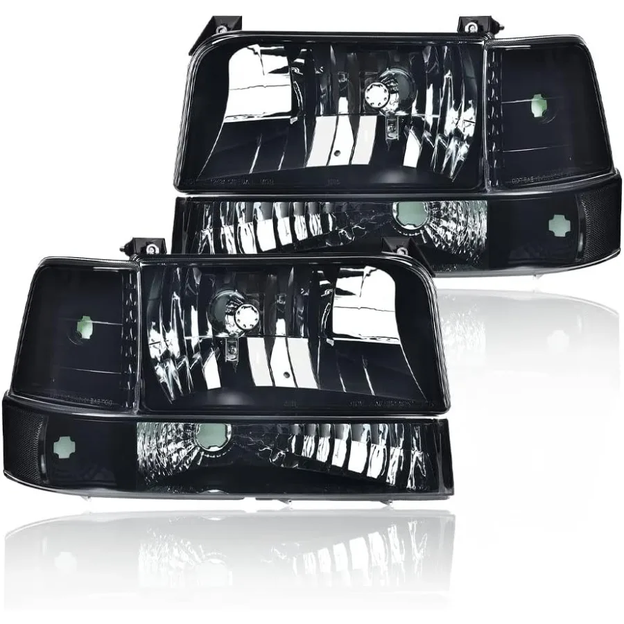 

Headlight Assembly Compatible With F150 F250 F350 Bronco 1992-1996 Compatible with 97 9th Generation Old Body Style Halogen Mod