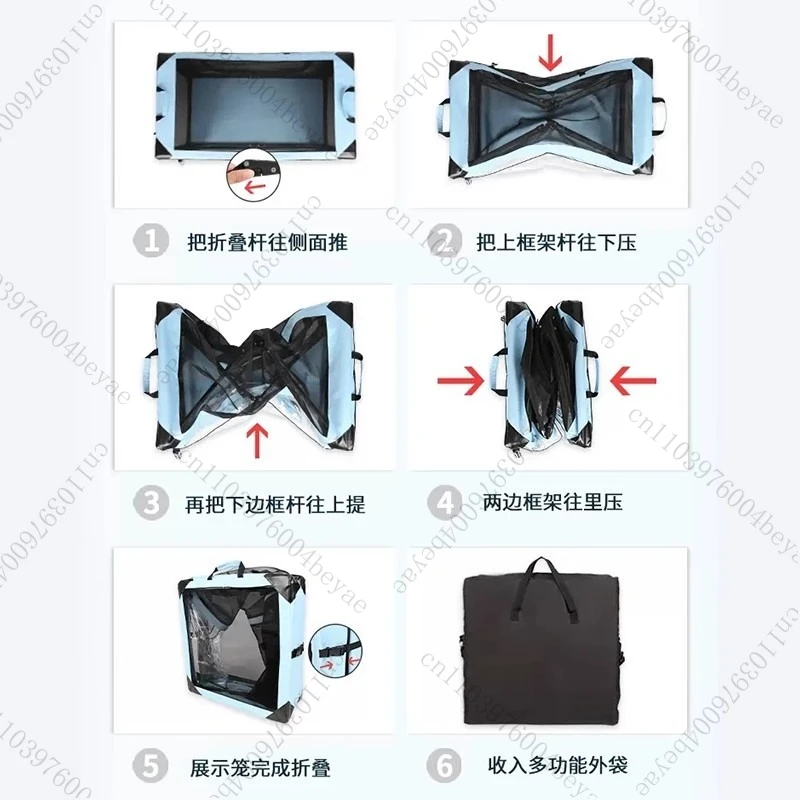 قفص سباق القطط لعرض المعرض المحمول القابل للطي غرفة توصيل القطط شفافة قفص عزل الحيوانات الأليفة أقفاص القطط مساحة كبيرة