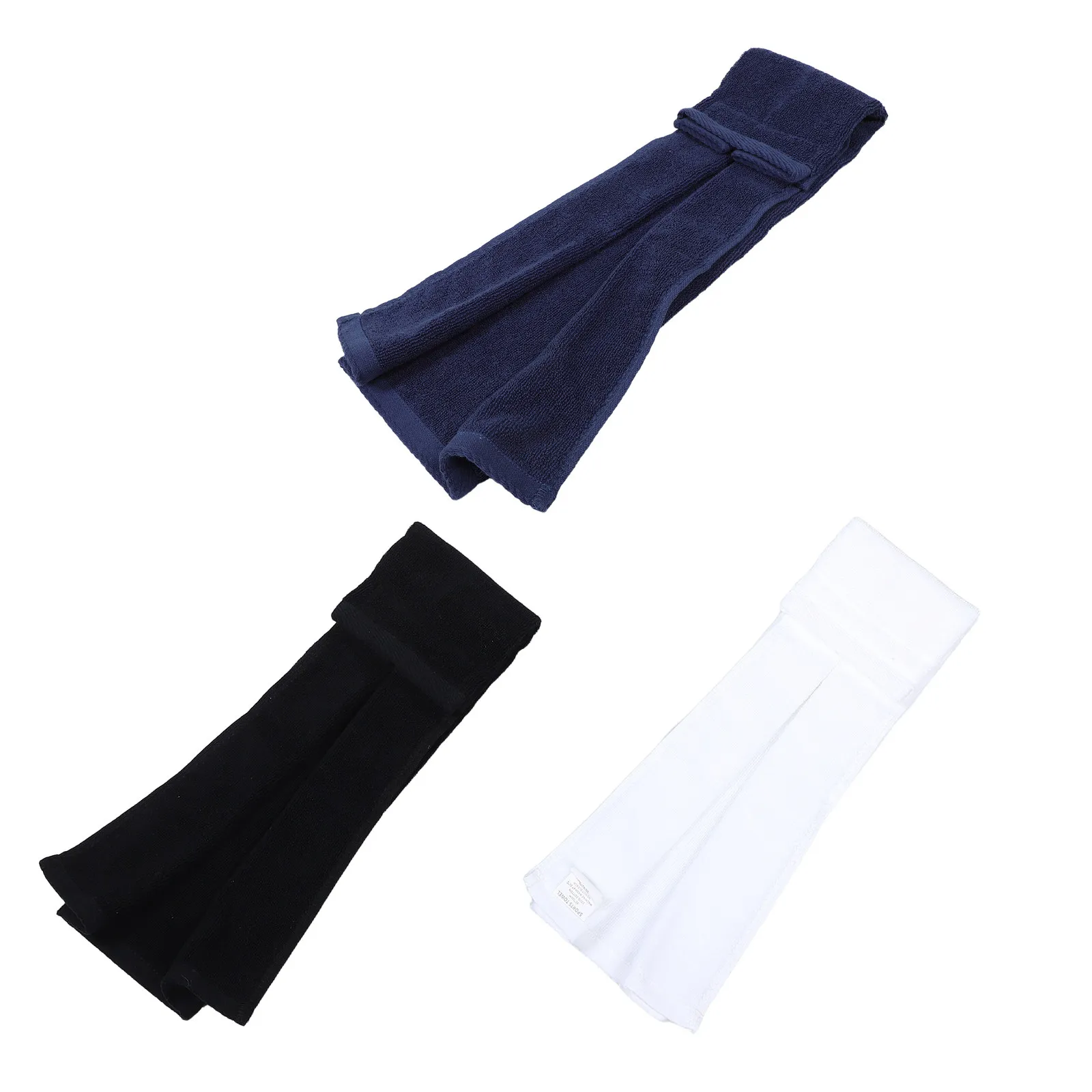 3Pcs Football Qb Towel Cotton Hook Loop Sweat Absorb Outdoor Sports Hand Towels White Black Blue for Players Practice