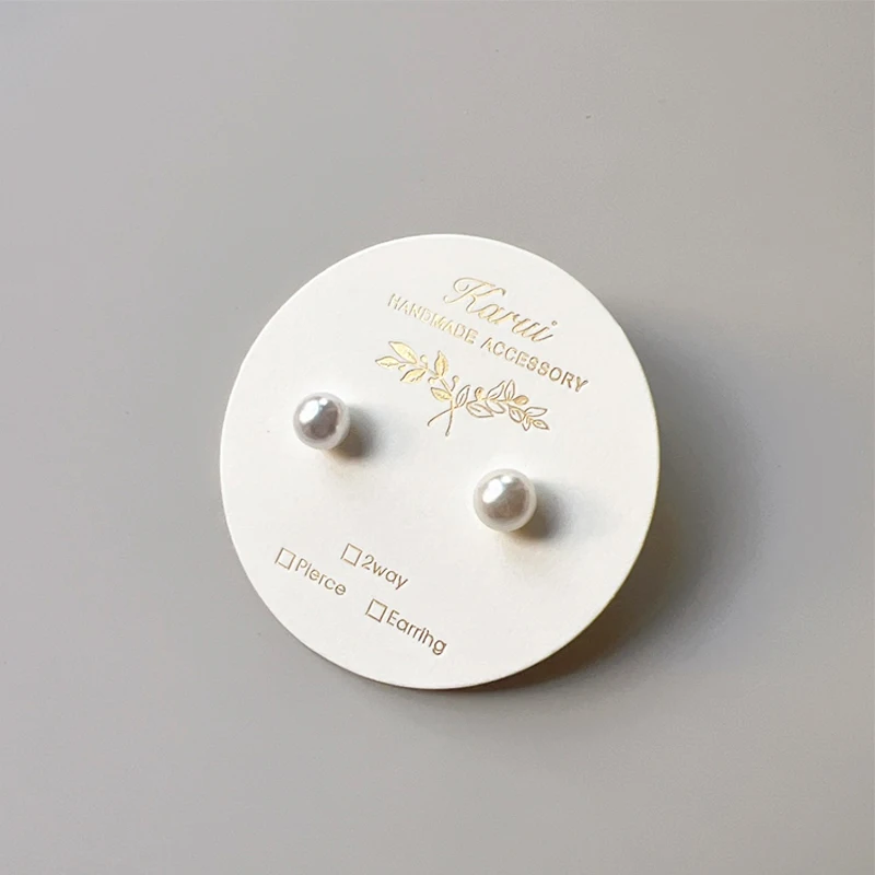 Kartu Display Anting Custom, Kartu Nail Art, Kartu Kalung, Tempat Perhiasan DIY, Kemasan Label Bisnis Kecil Dengan Logo Emas