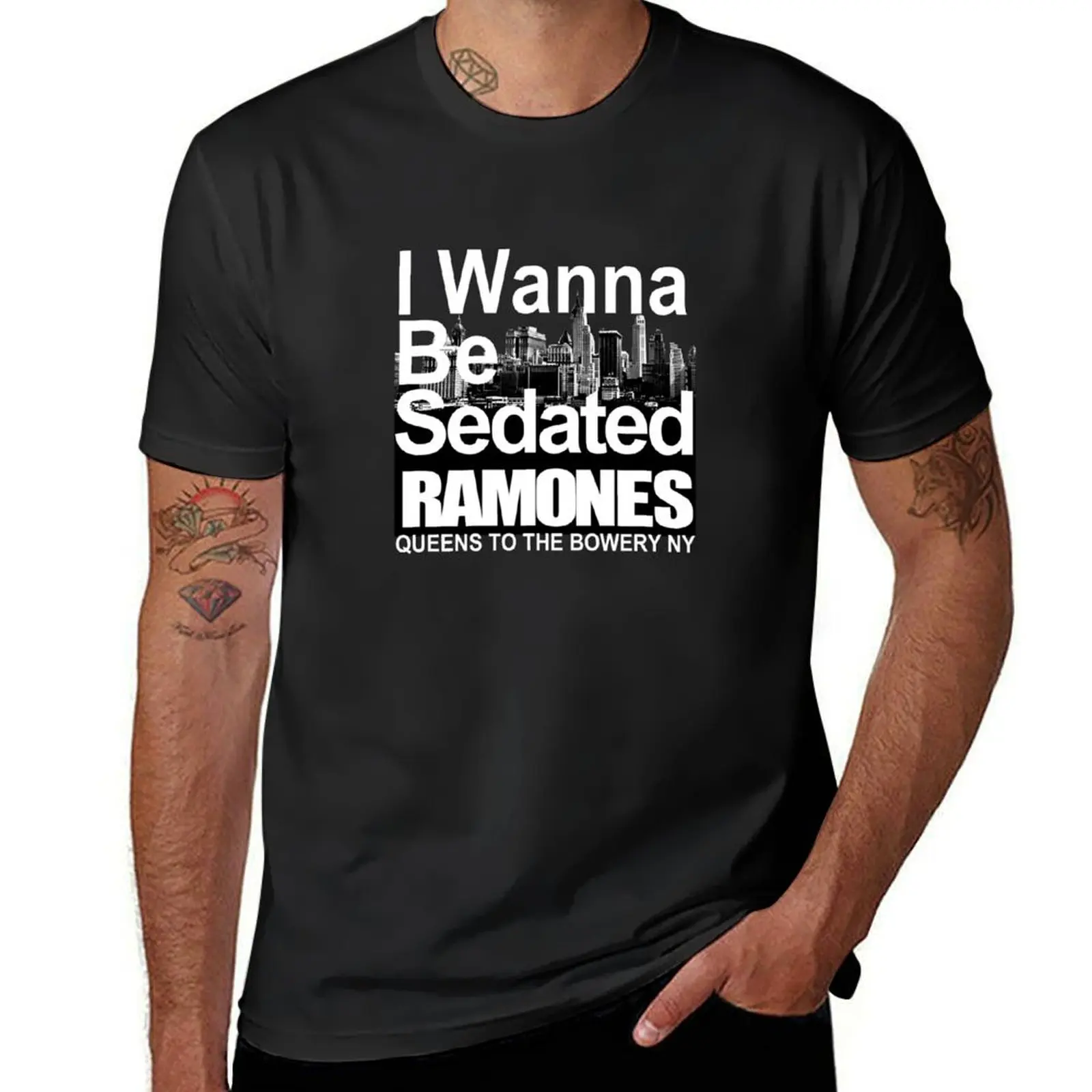 Rámonés band Wanna Be Sedated Slim Fit T-Shirt Aesthetic clothing sweat oversizeds mens tall t shirts