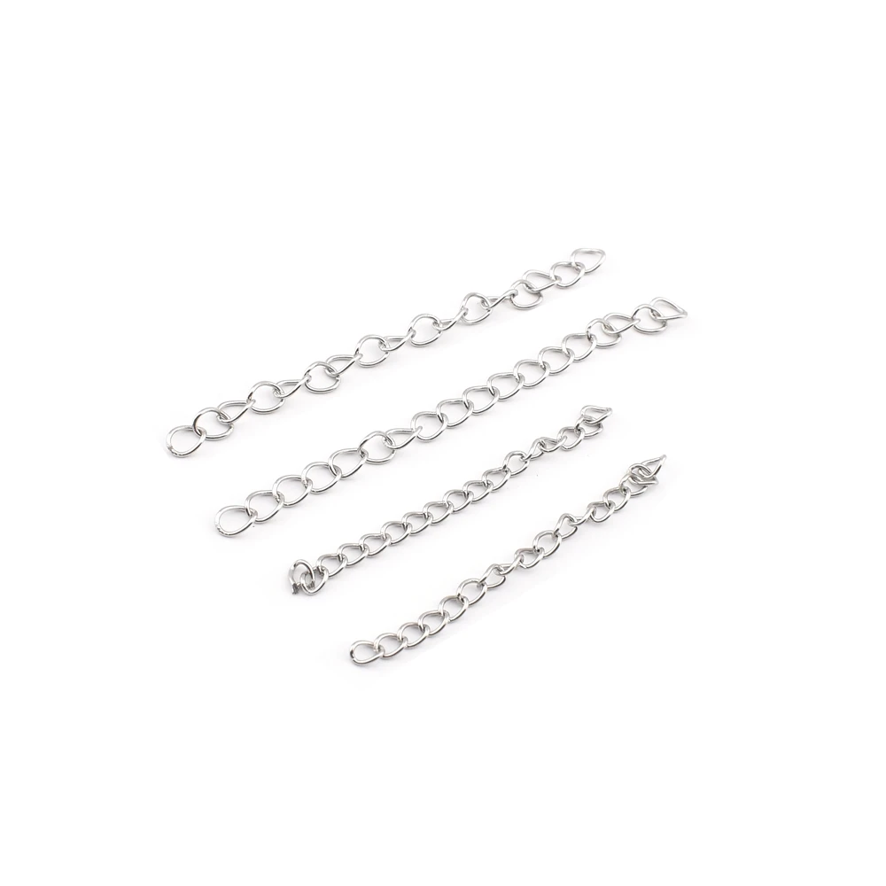 50Pcs/Lot 5cm 7cm Stainless Steel Extender Chains For Bracelet Diy Findings Accessories Extension Tail Chains For Jewelry Making