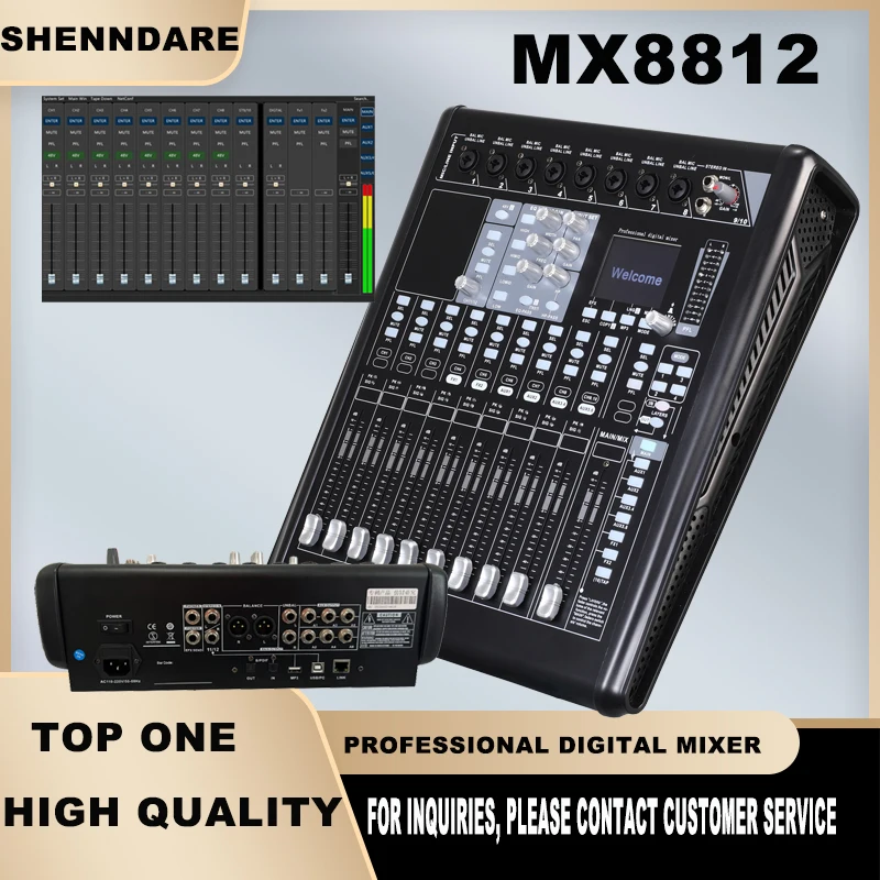 MX8812 Digital Audio Mixer 12 Channel  Professional Mixing Console Mixer Console Sound Table For Audio Stage