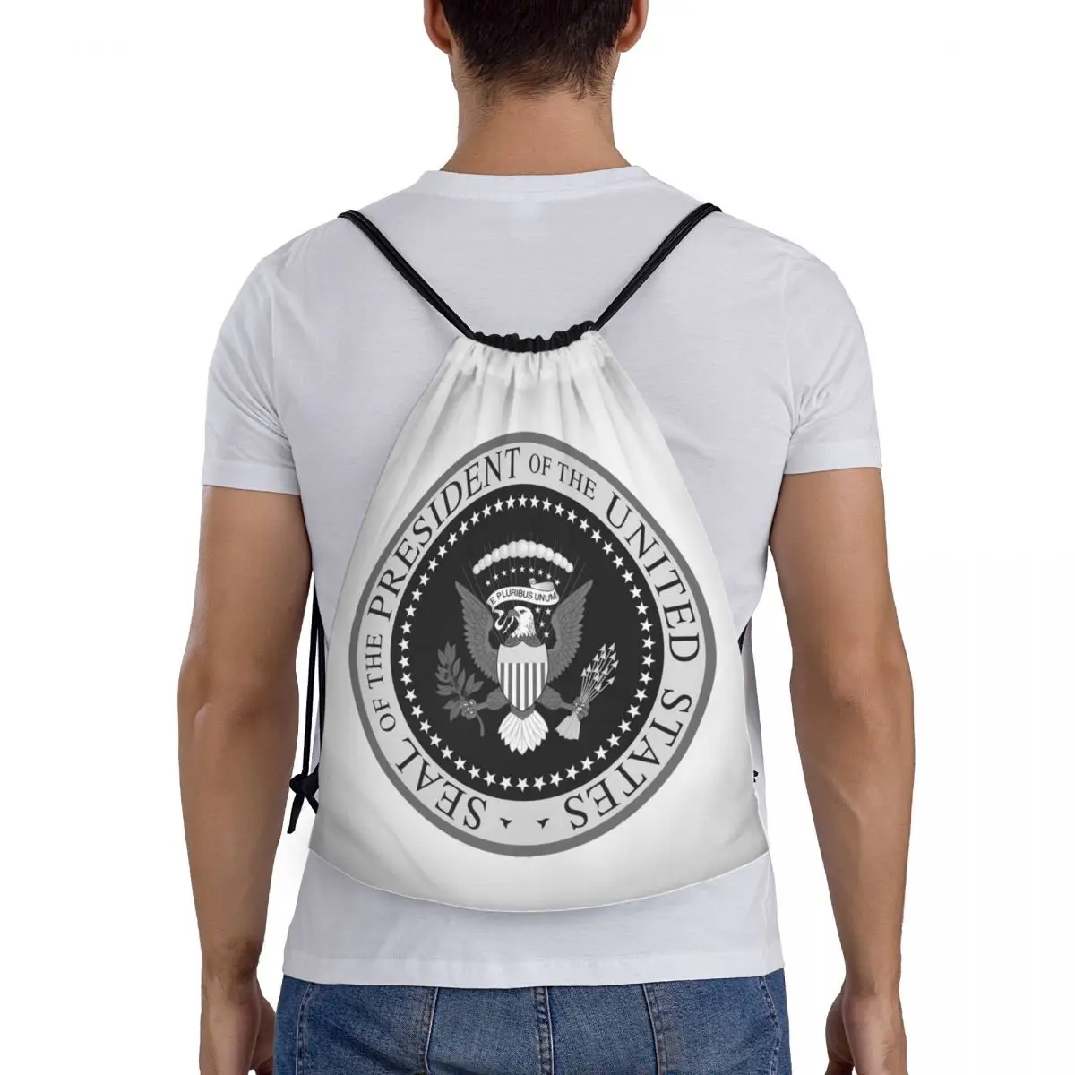 Seal Of The President Of The United States Backpacks Portable Drawstring Bags Sports Bag Book Bags for Man Woman Students
