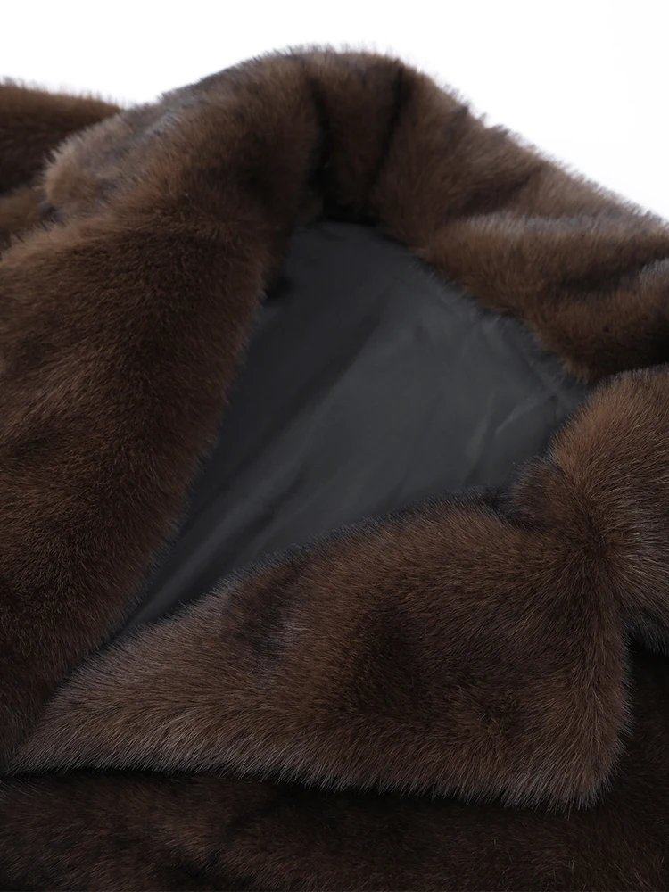 Women's Thick Brown Faux Fur Long Overcoat Fashion Fleece Warm Long Trench Coats Winter Fluffy Plush 2024 New Street Outerwear