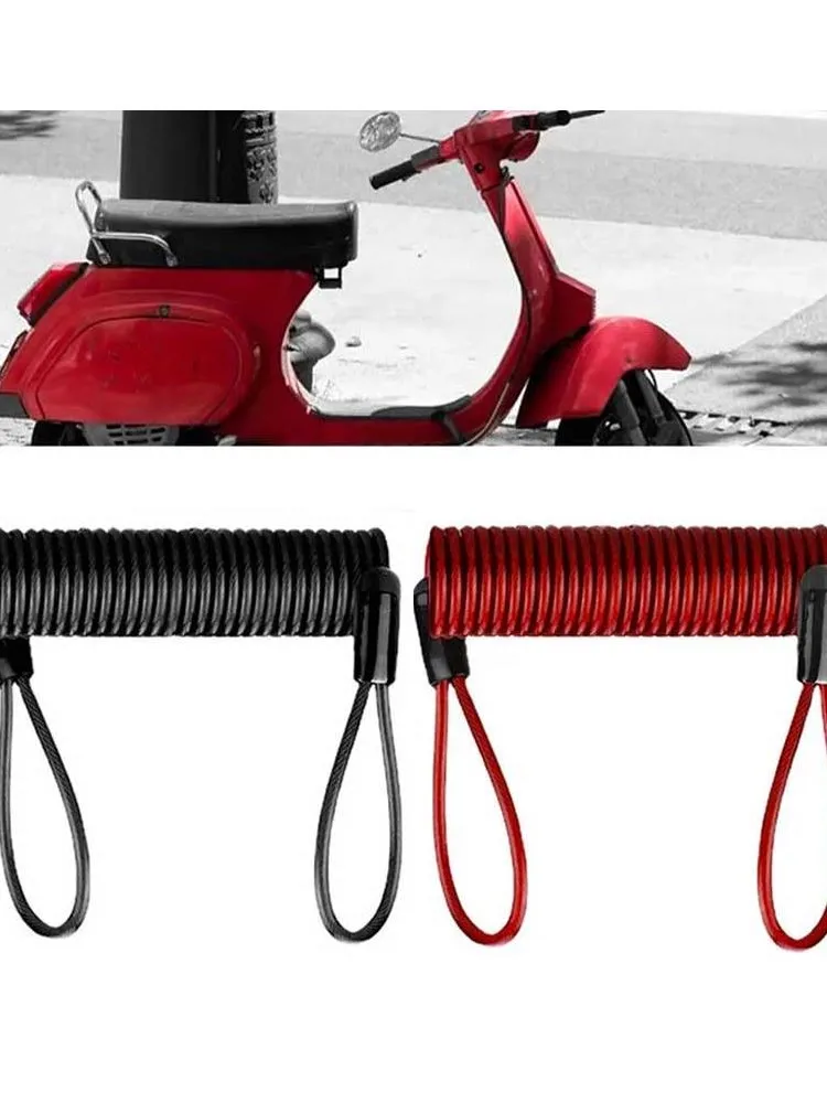 Verrou de frein à disque pour casque de moto, 1 pièce, corde de rappel à ressort antivol, 90cm, 2 extrémités bouclées, cordon à ressort pour moteur externe