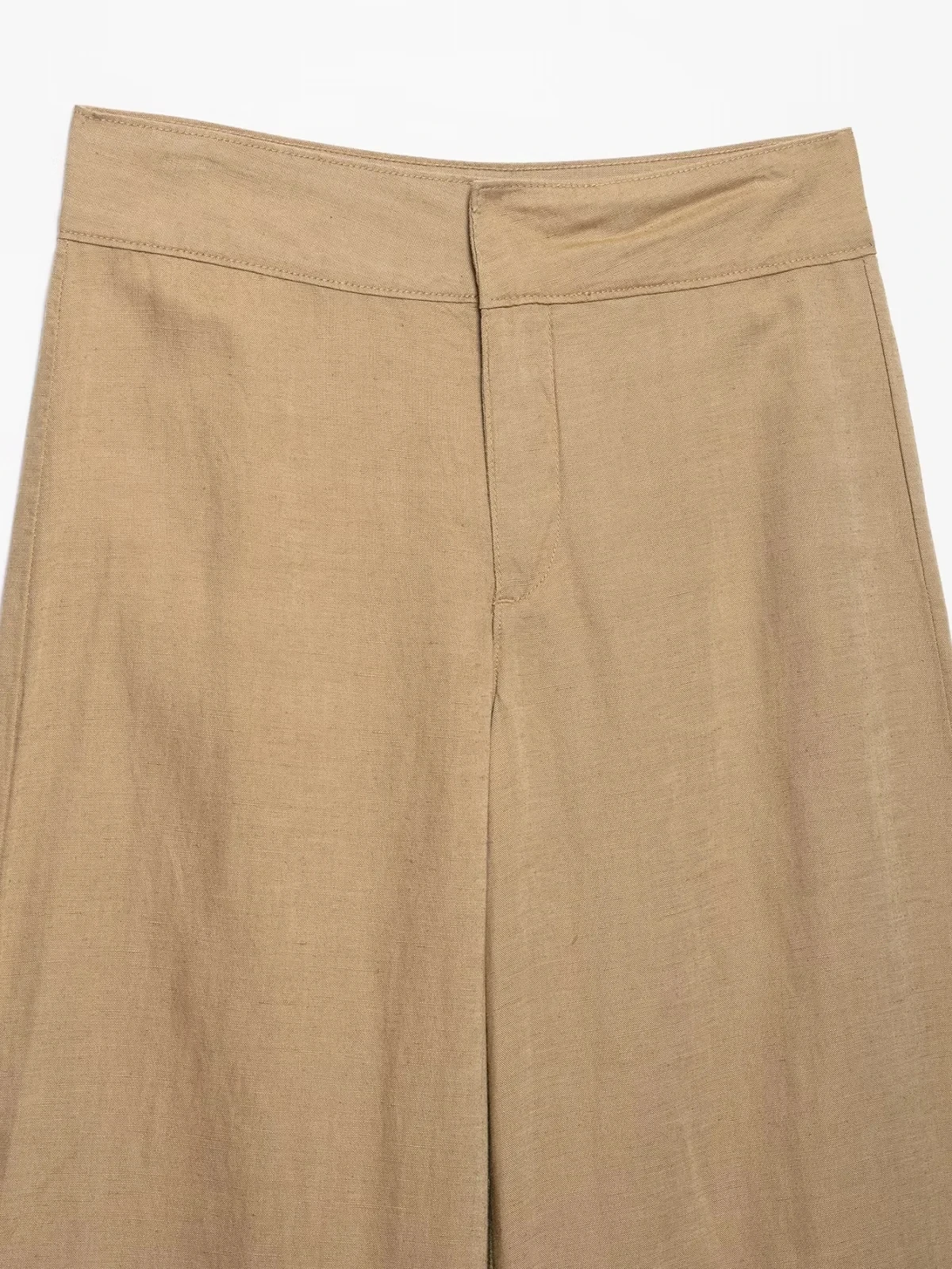 KONDALA Vintage Khaki Einfarbiger Damenanzug, Neckholder Ärmellos Rückenfrei Plissiert Schmal Geschnittene Weste, Weite Hose, Modische Elegante Sets für Herbst 2026 – Detail 20