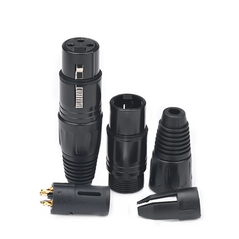 8PCS HiFi XLR Plugs High Quality 3Pin Gold Plated Male and Femal XLR Connector for XLR Cable Solder