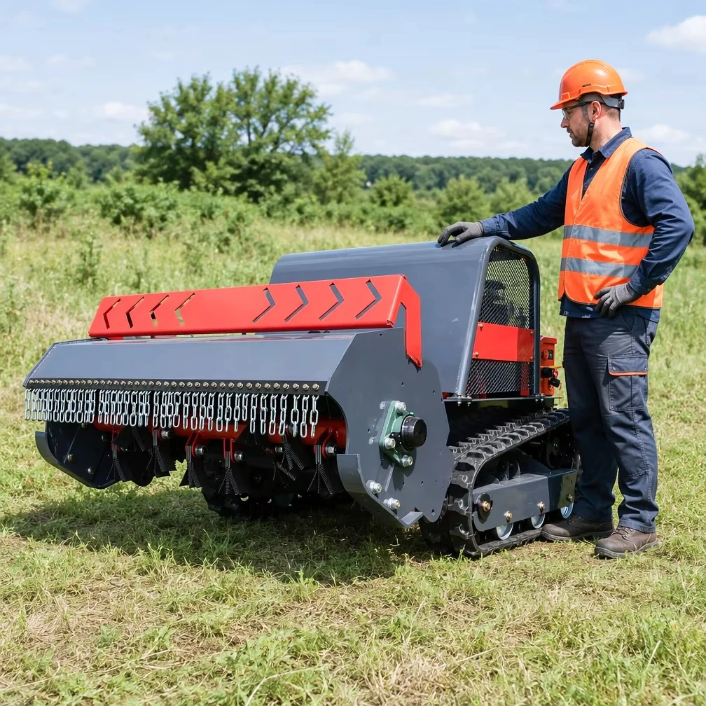 Remote Control Tracked Flail Mower 1200mm  Brush Cutter Forestry Mulcher Commercial Slope Mower Hammer Blades
