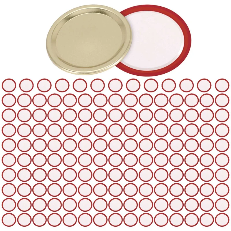 JHD-150Pcs Regular Mouth Canning Lids For Ball, Kerr Jars, Split-Type Metal Jar Lids For Canning(70Mm, Gold)