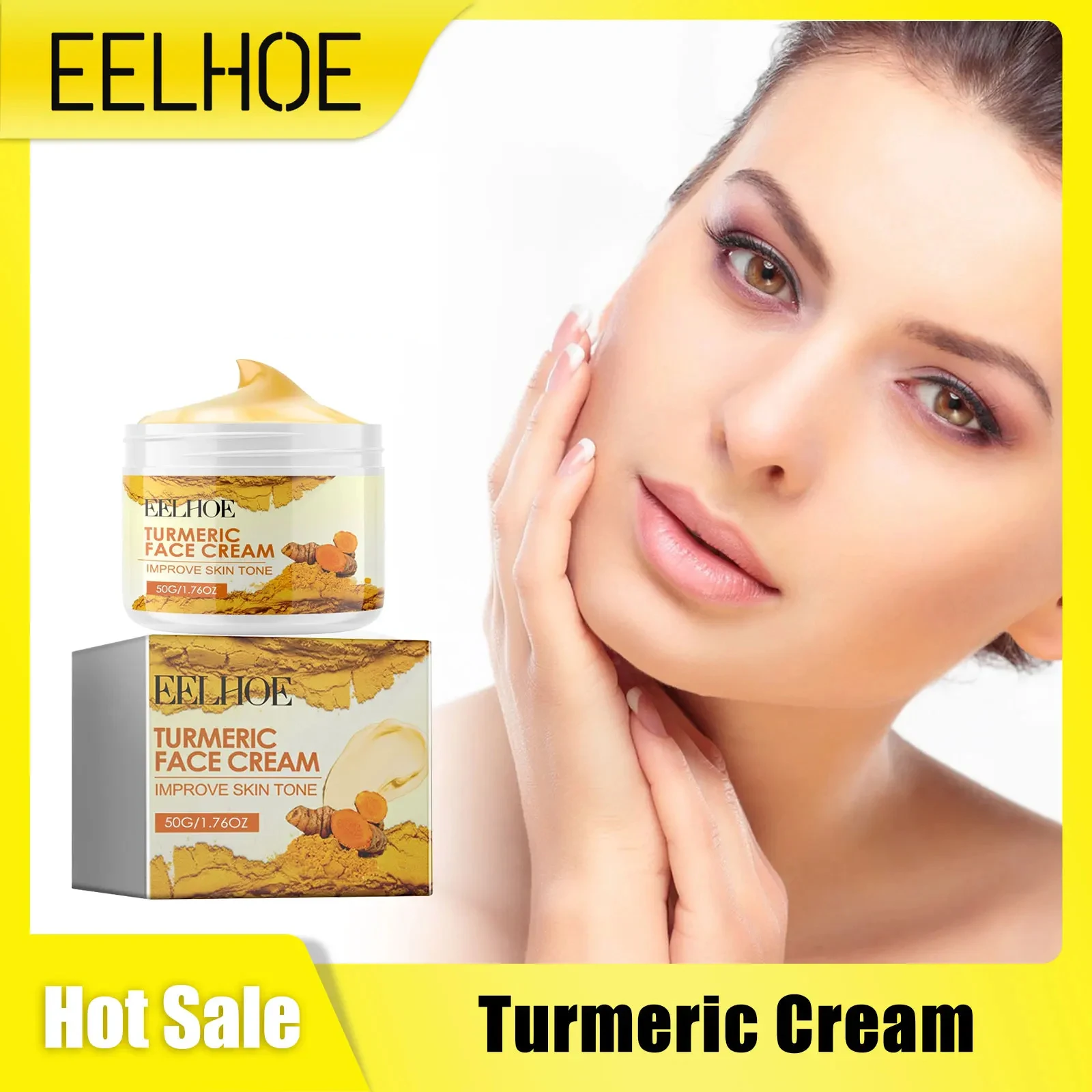 

EELHOE Natural Turmeric Face Lift Cream Anti Aging Prevention Firming Face Nourishing Moisturizing Facial Wrinkles Removal Cream