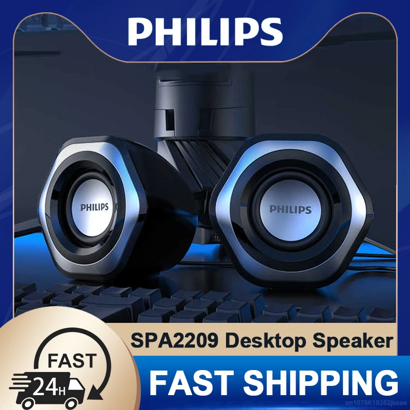 Philips SPA2209 Speaker Home Laptop Online Learning Stereo Music Player for Mobile Phone Computer Tablet PC USB Power Supply