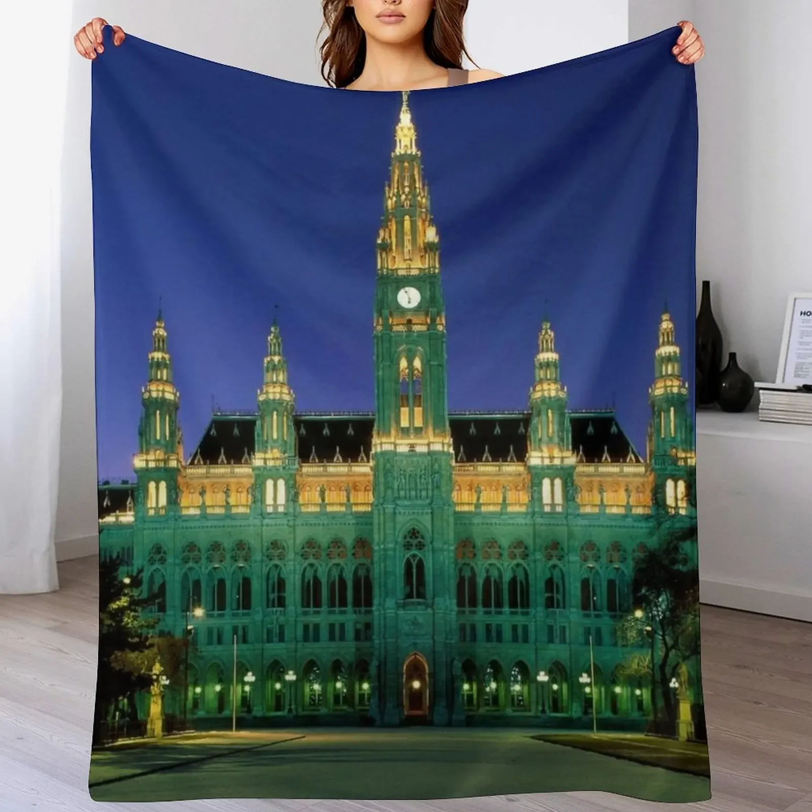 Town Hall, Vienna, Austria Throw Blanket Warm Throw Blanket Gift for Anniversary