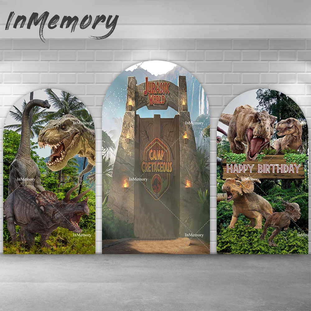 Boy Birthday Dinosaur Chiara Arch Backdrop Cover Party Decoration Jurassic World Photo Background Baby Shower Wall Polyester