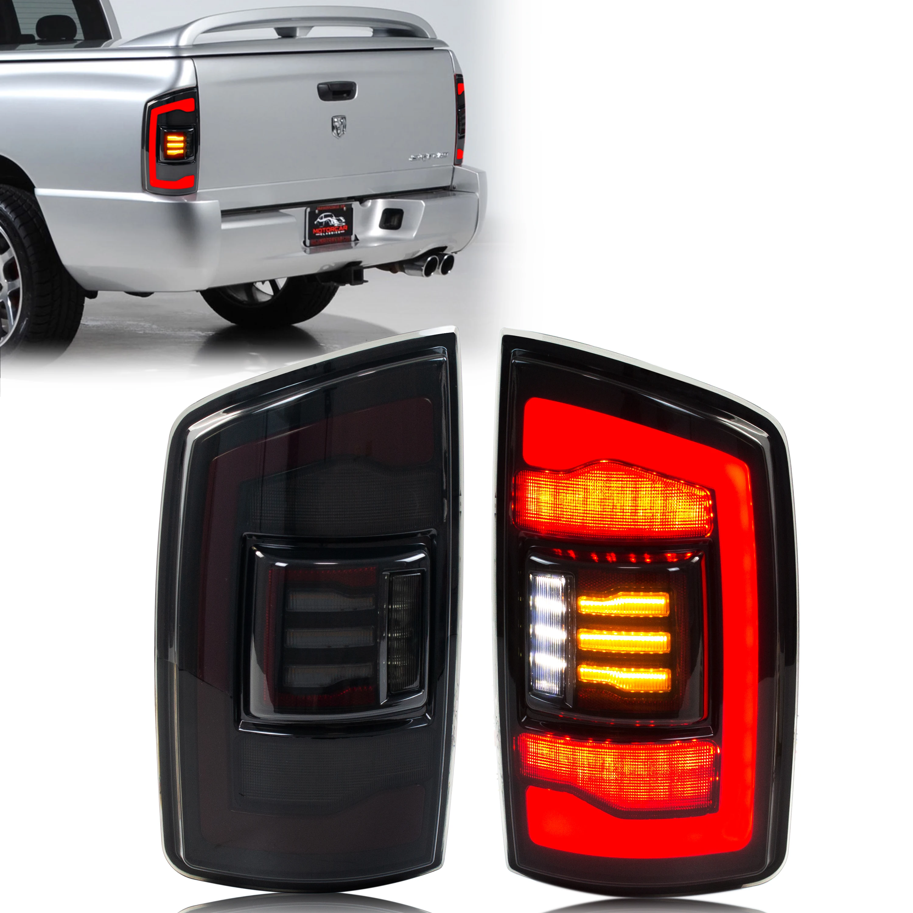 LED G30 Tail Lights for Dodge Ram 1500 2500 3500 2002-2005 3rd Gen Rear Lamps Start-up Animation Sequential Turn Signal Assembly