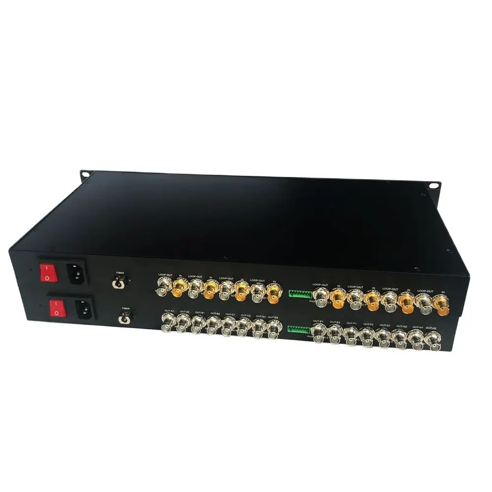 

19"1U 4Ch Bidirectional 3G-SDI Fiber Converter with Loop-out SDI Fiber Optical Extender 20km Fiber port optional