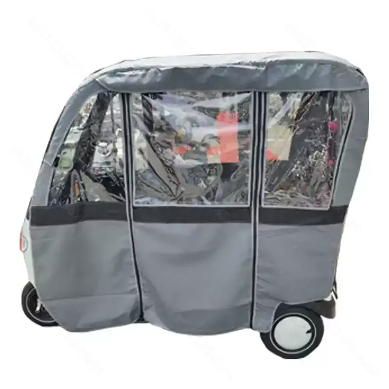 Electric Tricycle Rain Curtain Integrated Sunshade Hood Universal in All Seasons Dustproof, Sunscreen and Cold Resistance