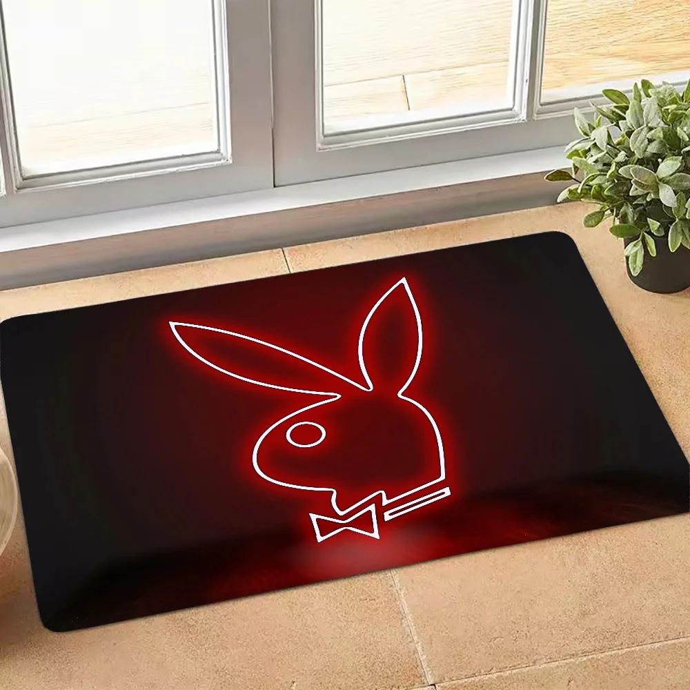 P-playboy Logo Living Room Rugs for Bedroom Doormat Entrance Door Floor Mat for Kitchen Carpet Rug Bath Home the Hallway Mats