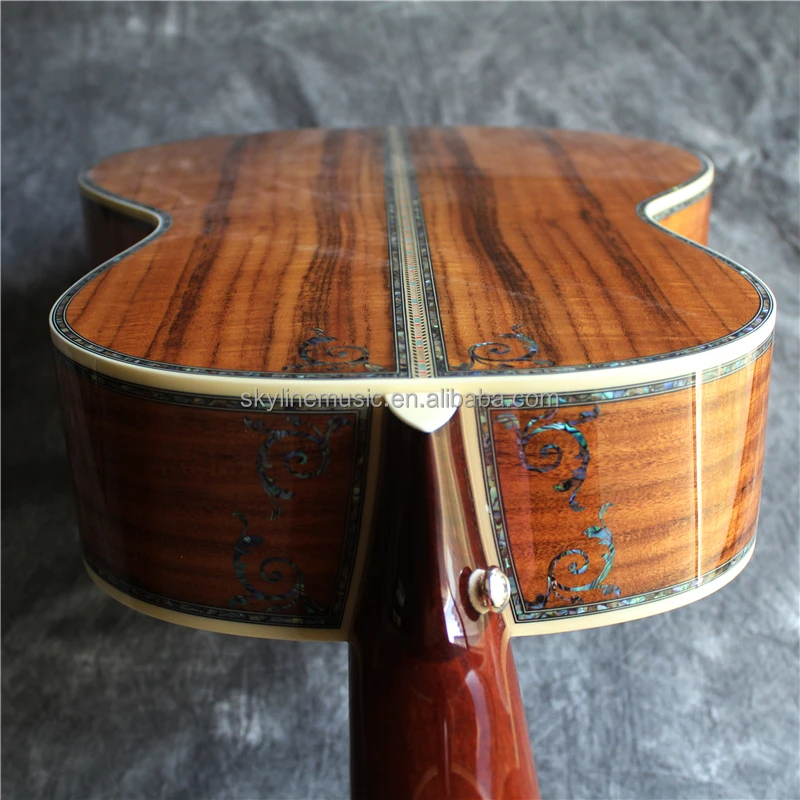 OOO، OM Style Deluxe Solid Koa Wood Acoustic Guitar، جيتار مصنوع يدويًا من الخشب الصلب،