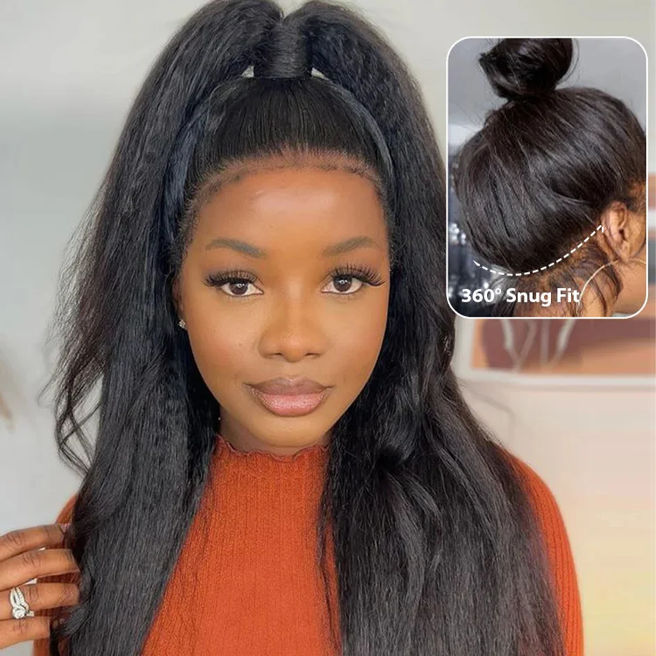 Heyju شعر مستعار غير مرئية حزام 360 HD كامل الدانتيل غلويليس شعر مستعار غريب مستقيم الدانتيل الباروكة الأمامية ياكي مستقيم الدانتيل الجبهة باروكة من شعر طبيعي