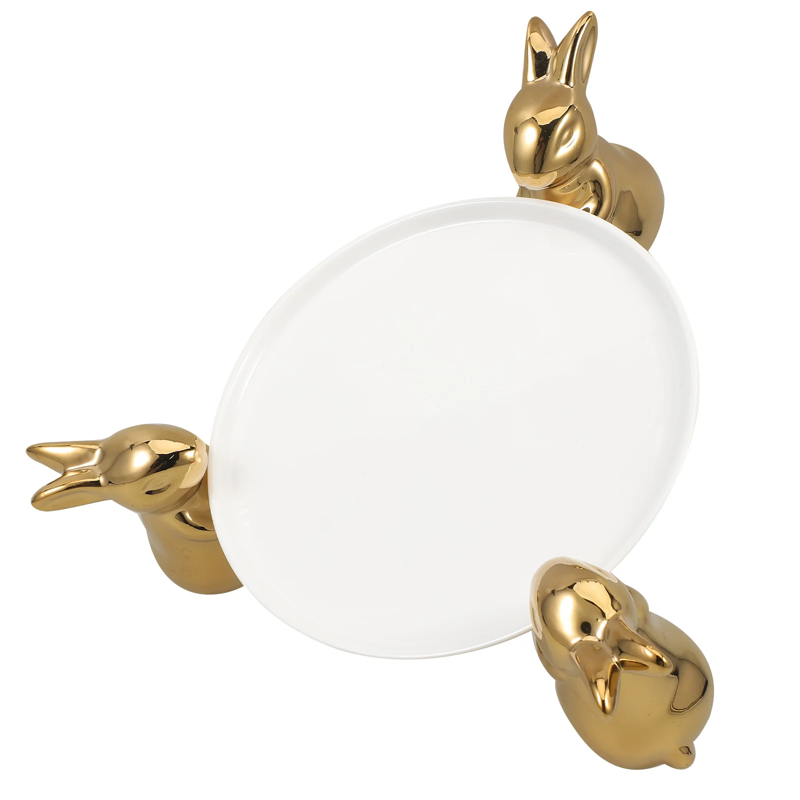 Cake Stand Tray Ceramic Dish Candy Rabbit Dessert Display Bowl Plates - Image 5