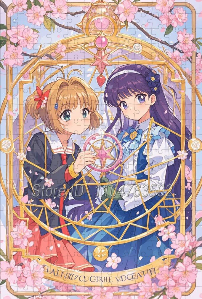 Cardcaptor Sakura Puzzle Anime japonais Sakura & Tomoyo 108/200/300/500/1000 pièces Puzzles pour jouets faits à la main pour enfants