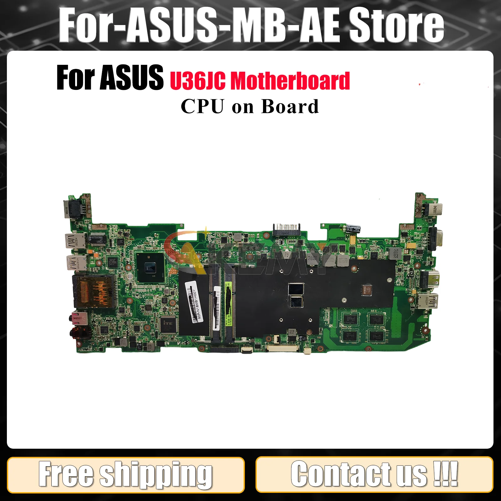 

U36JC Laptop Motherboard For ASUS ZenBook U36J U36JC Notebook Mainboard With i3 i5 i7 CPU 100% tests OK fast shipping stk