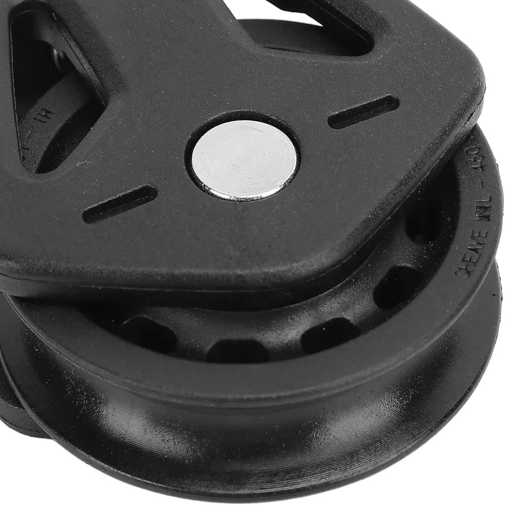 Sturdy Stainless Steel Marine Pulley Black Durable Boat Pulley Set Low Friction Pulley Sailing Rigging Repair