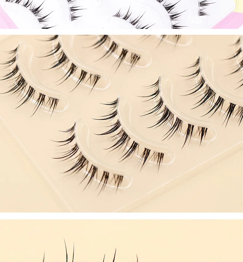 Dream Deer Little Devil False Eyelashes Manga Lash Manhua Eyelashes Natural Fairy Thick Transparent Stem W-31