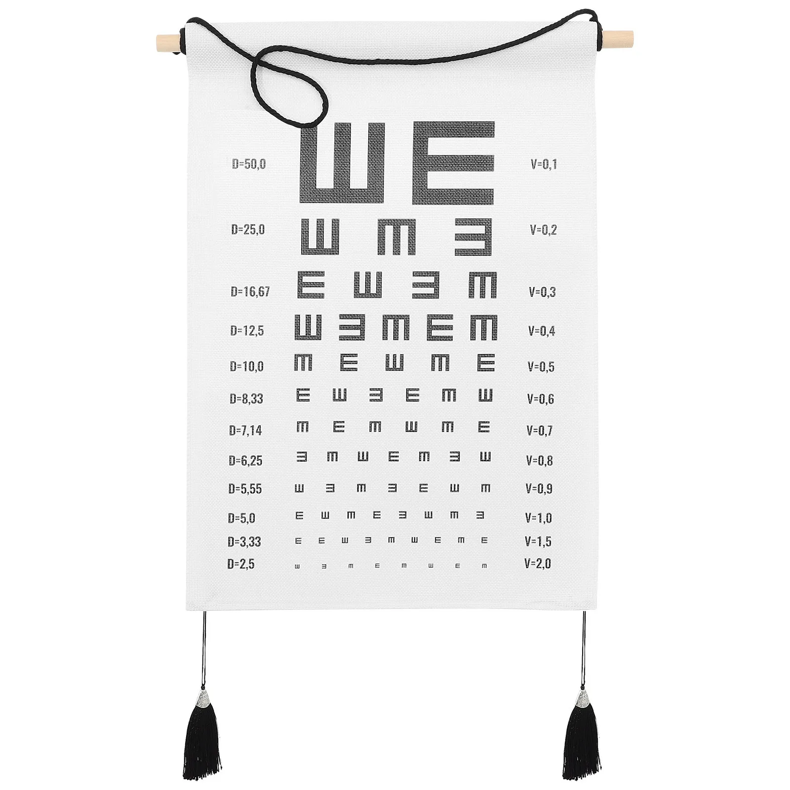 

Hanging Eye Chart Polyester Wall Visual Testing Decor for Home Bedroom Living Room Distance Eye Exam Wall Pendant
