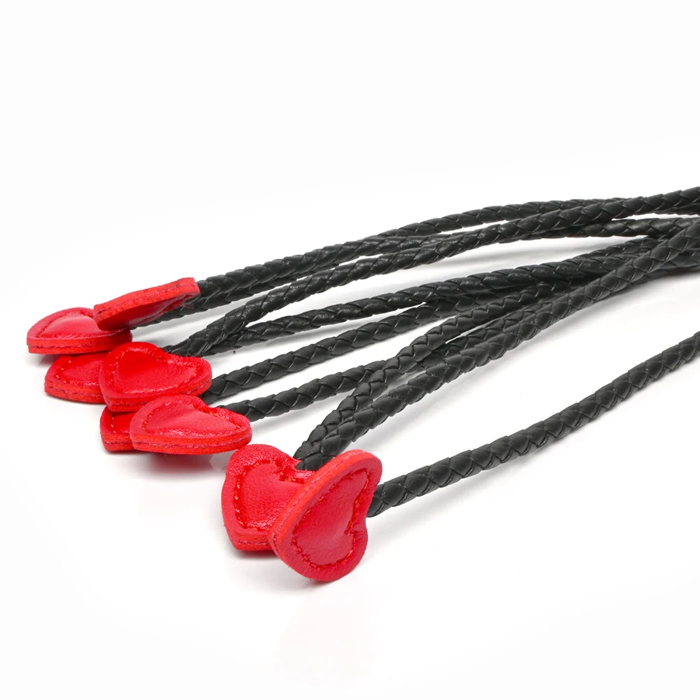 65CM PU Leather Horse Whip heart-shaped tassels Paddle Scattered Whip for Horse Training Crop Whip