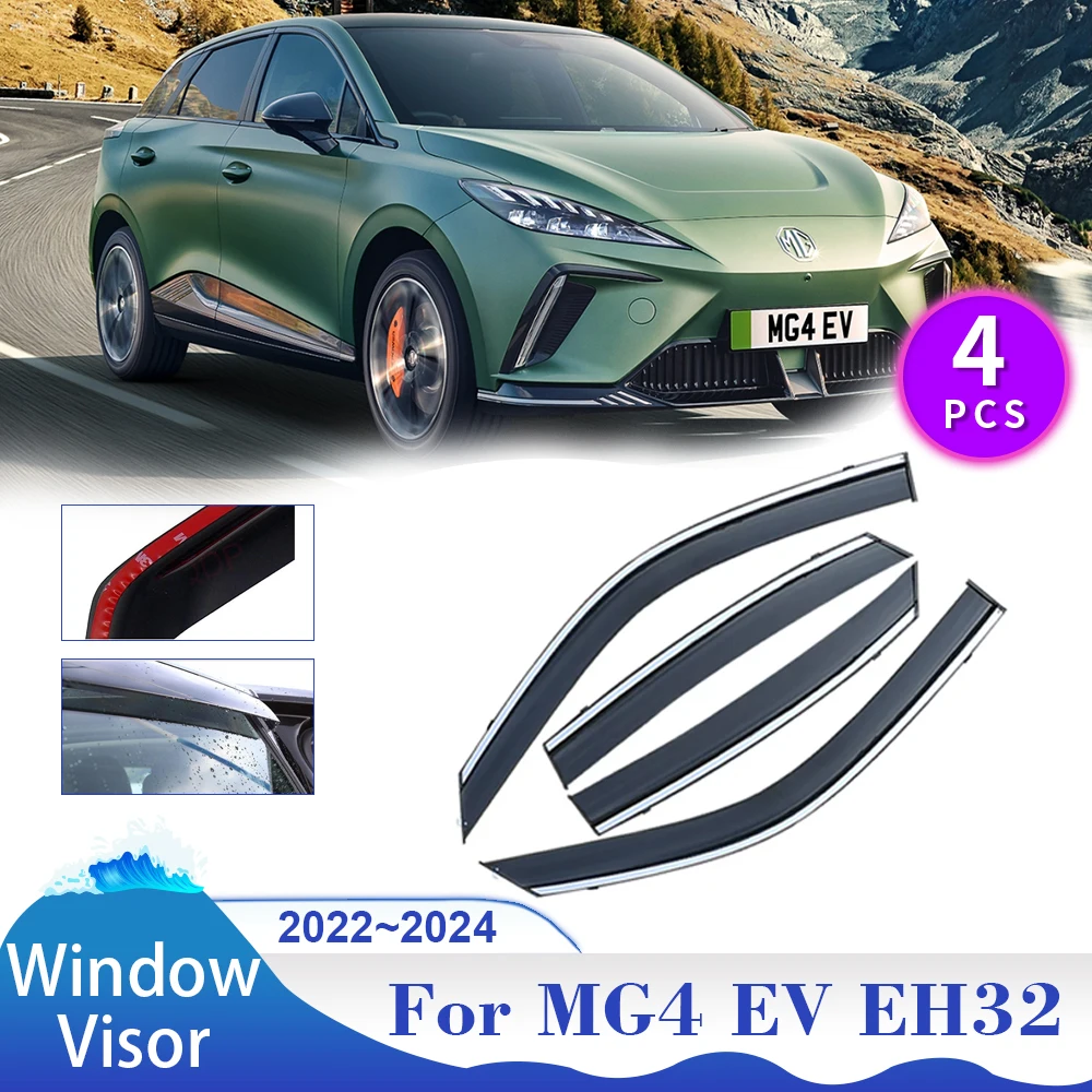 

Window Visor for MG4 EV EH32 Mulan 2022 2023 2024 Car Side Sun Rain Guard Deflector Vent Smoke Cover Awnings Shelters Accessorie