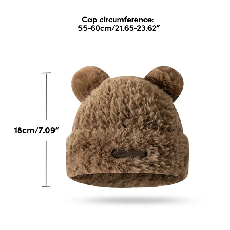 634C Oversized Bear Ear Hat for Girls Winter Windproof Hat Warm Birthday Gifts Festive Stage Shows Bear Hat Photo Props