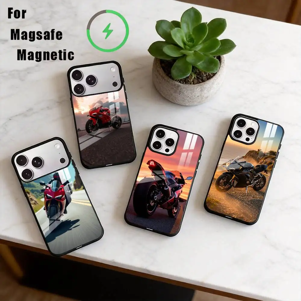 

M-Motorcycle Phone Case For iPhone17,16,15,14,13,12,11 Plus,Pro Magnetic with Magsafe Wireless Charging