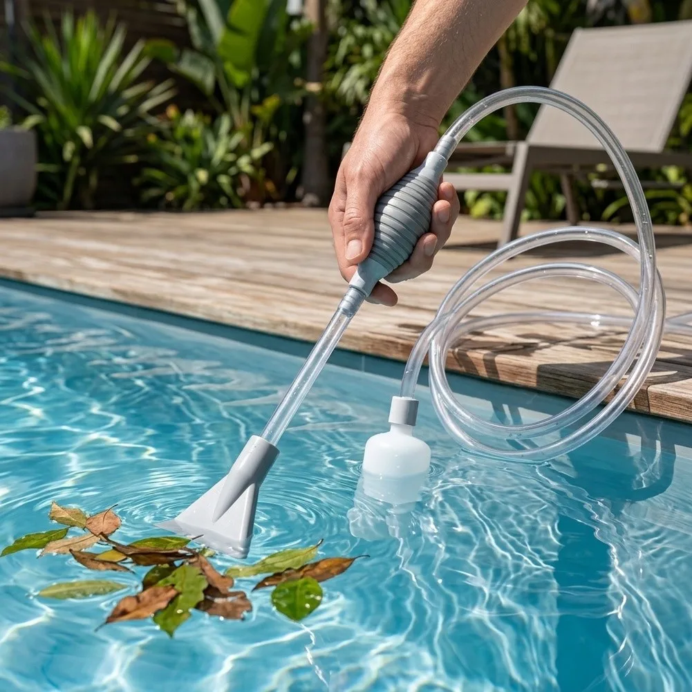 Spa For Vacuum Wand for Pool Care - 3 Meter Handheld Manual Siphon Tool Compatible with Small Spas and Hot Tubs