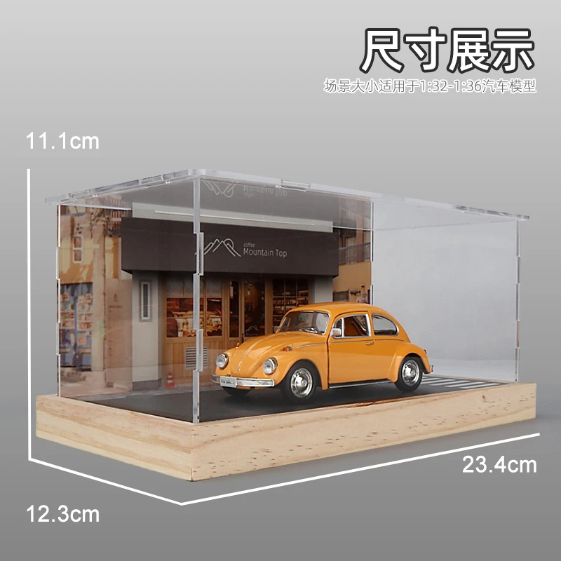 1:32 Simulation Car Parking Lot Street view Scene Vehicles Dioramas Car Model Figure Display Cabinet Box Toy Collection Gifts