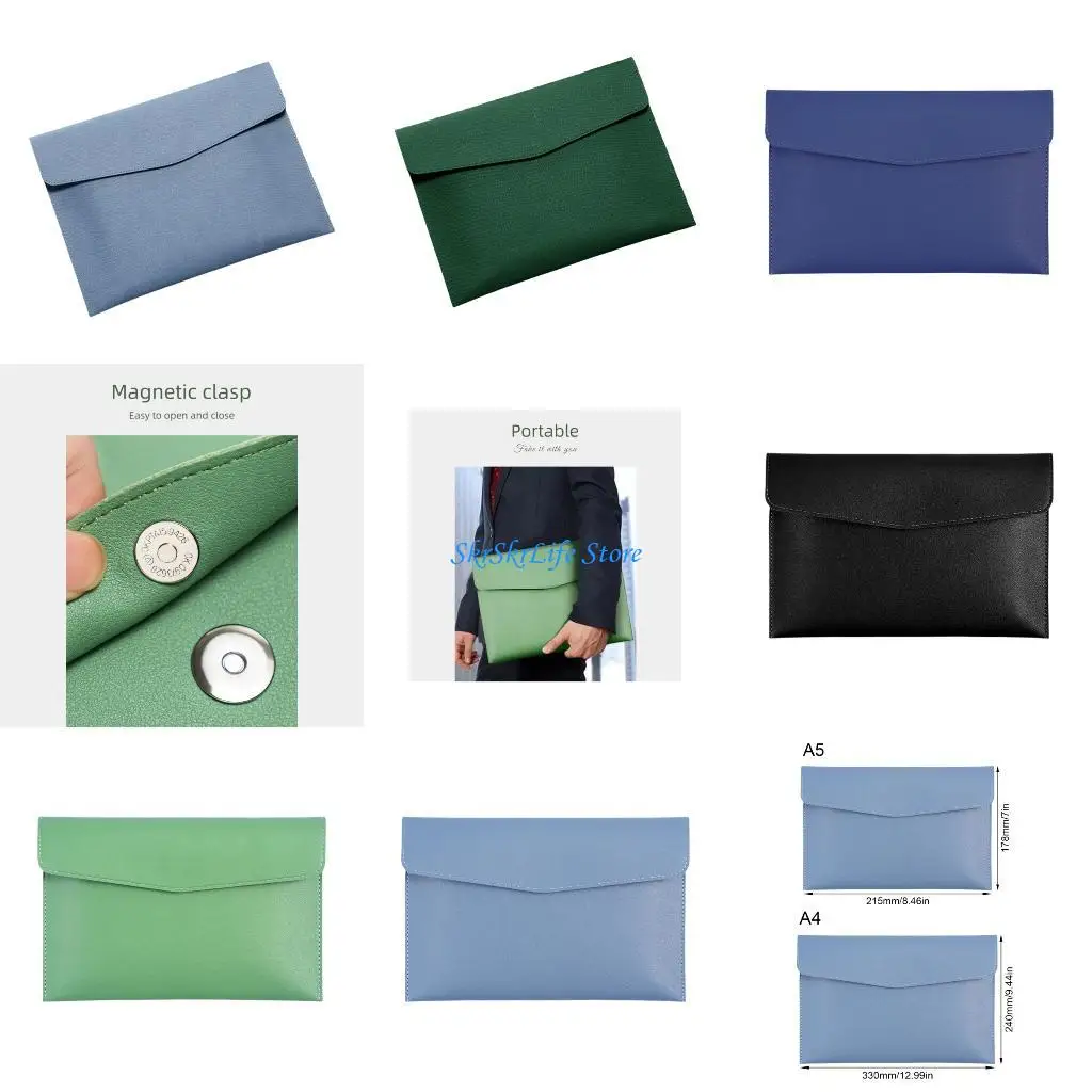 

E65E Waterproof PU Portfolios Case Holds Pages Closure for Business Travel