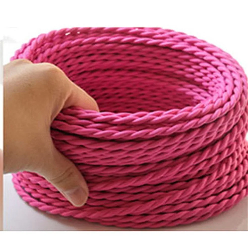 100M Meter 2*0.75mm Vintage Twisted Electrical Wire Textile Cable Edison Lamp Cord Braided Retro Pendant Light Lamp Wire