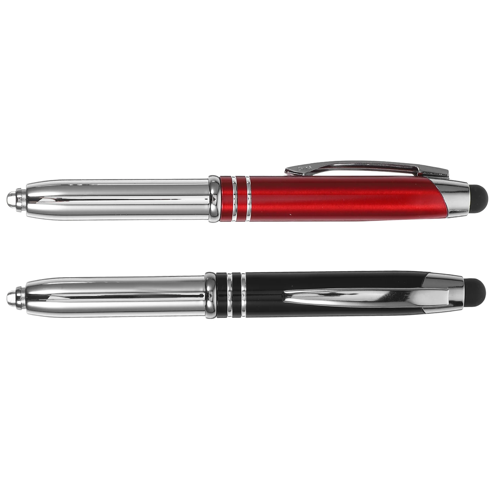 

4 шт., шариковая ручка со светодиодной подсветкой, металлический наконечник стилуса, плавное письмо, удобная ручка, портативные ручки с ночной подсветкой