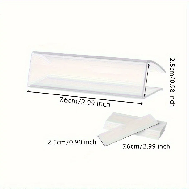 20 قطعة من مشابك الرف البلاستيكية المتينة للملصقات والعرضات - حامل بطاقات ملابس شفافة مع بطاقات بيضاء متضمنة