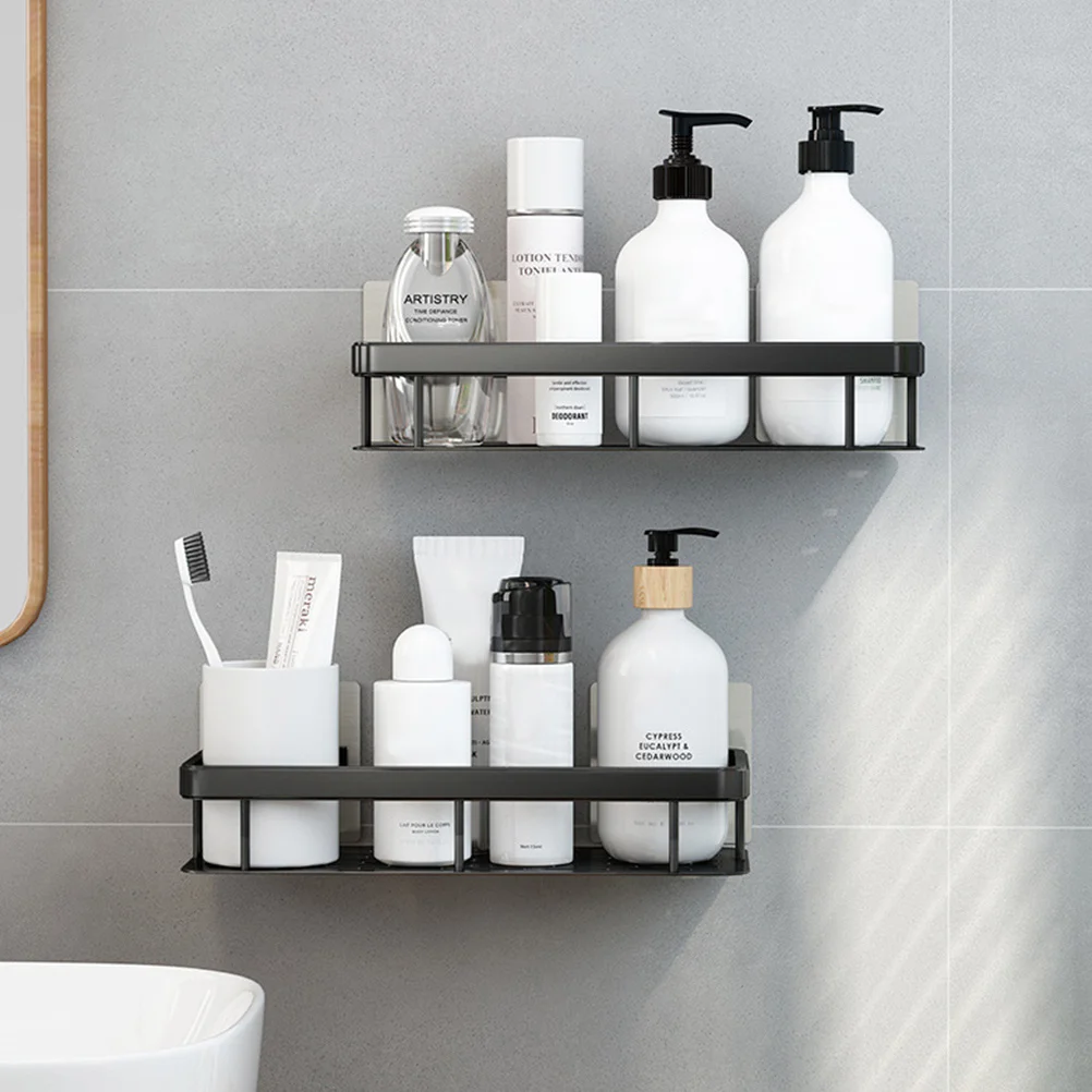 

1Pcs Aluminum Wall-Mounted Kitchen Storage Rack Punch-Free Shelf Bathroom Storage Holder Punch-Free Rack