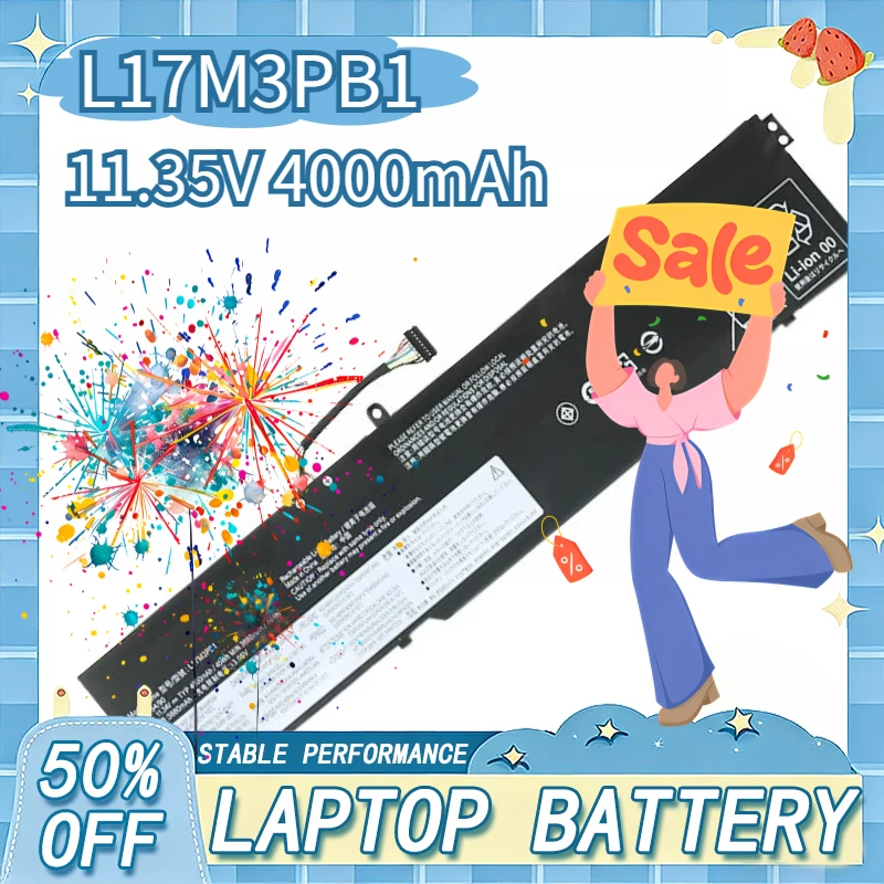 

11.34V 4000mAh 45Wh Laptop Battery L17C3PB0 L17M3PB1 L17D3PB0 5B10Q71251 Replacement for Lenovo IDEAPAD 330-17ICH 330-15ICH