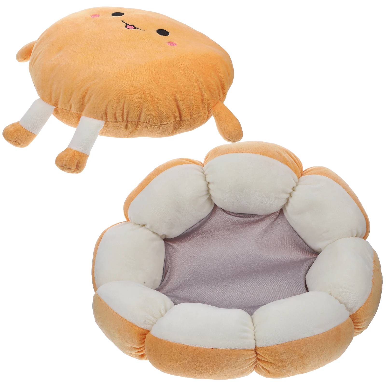 

1Pcs Cute Yolk Flower Shaped Cushion Plush Cartoon Decorative Cushion Adorable Seating Mat
