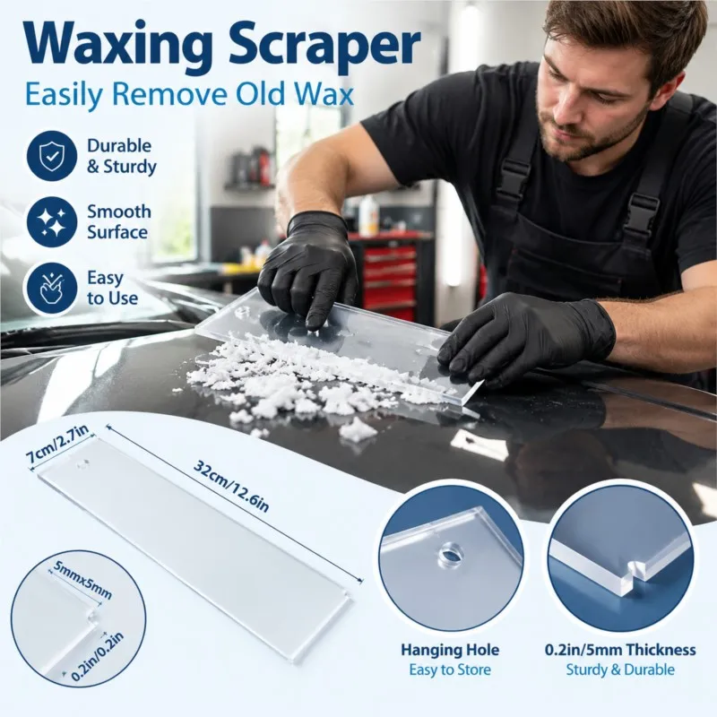 Ski Base Tuning Acrylic Scraper, Wear-resistant, Scrape Off Wax for Ski and Snowboard Care