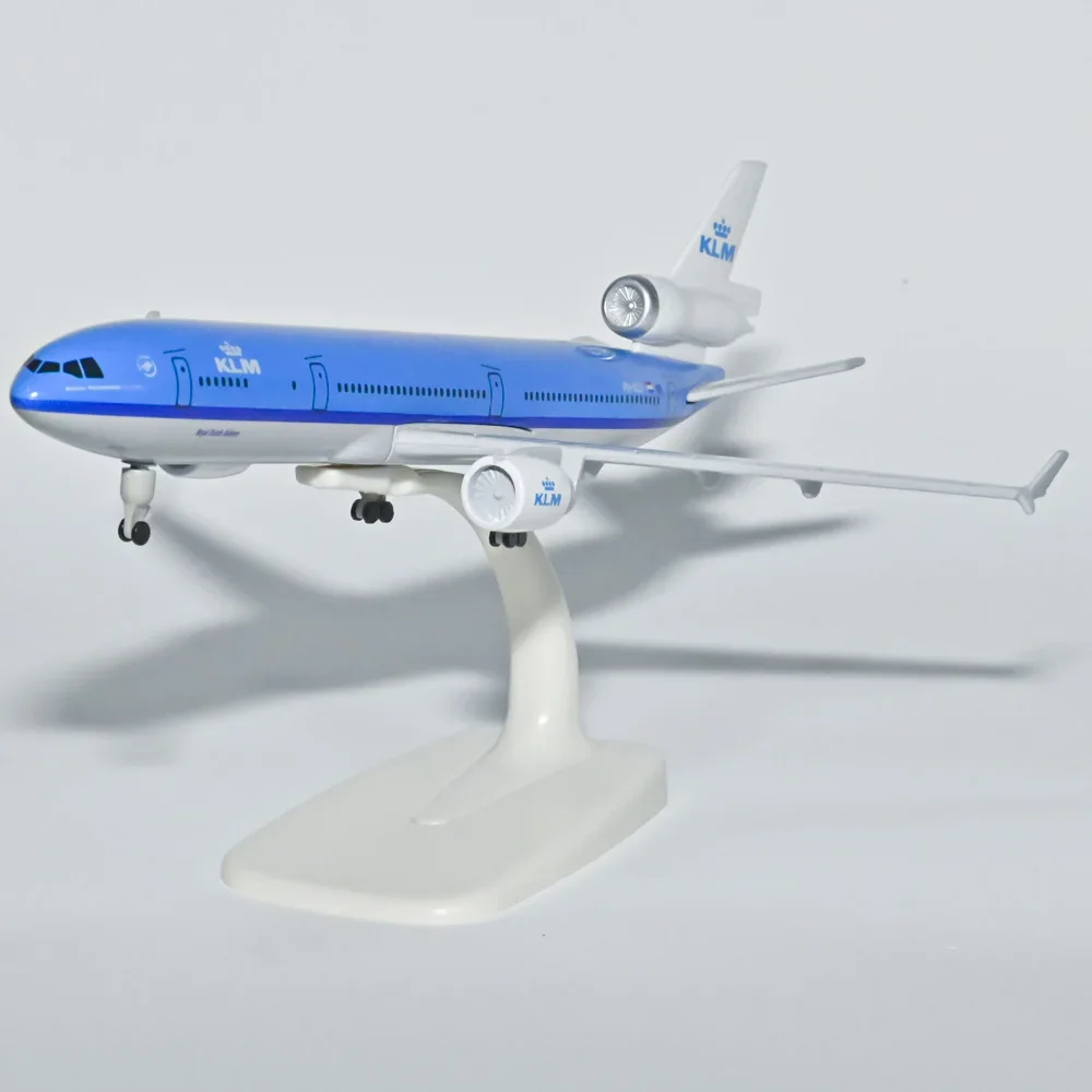 NEW 20cm Netherlands KLM Airlines MD MD-11 Airways Diecast Airplane Model Alloy Metal Air Plane Model Wheels Aircraft Toys