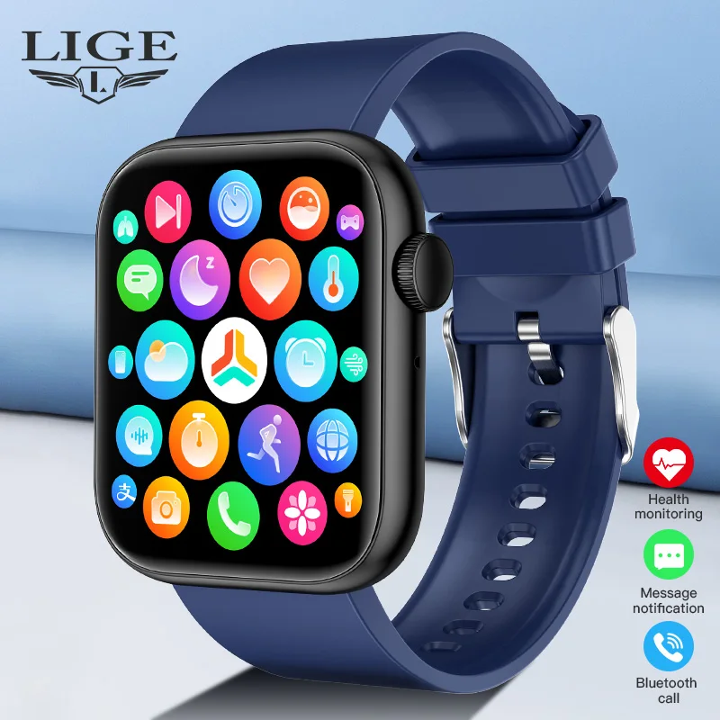 

LIGE Smart Watch For Men Full Touch Screen Bluetooth Call Waterproof Watches Sport Fitness Tracker Smartwatches Lady Reloj Mujer