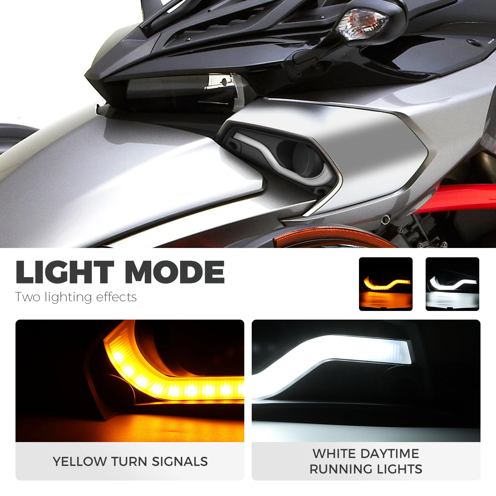 Fog Lamp Cover with Daytime Running Light Fog Light Cover with LED DRL Turn Signal Light Kit for Can-Am Spyder F3 2015-2023