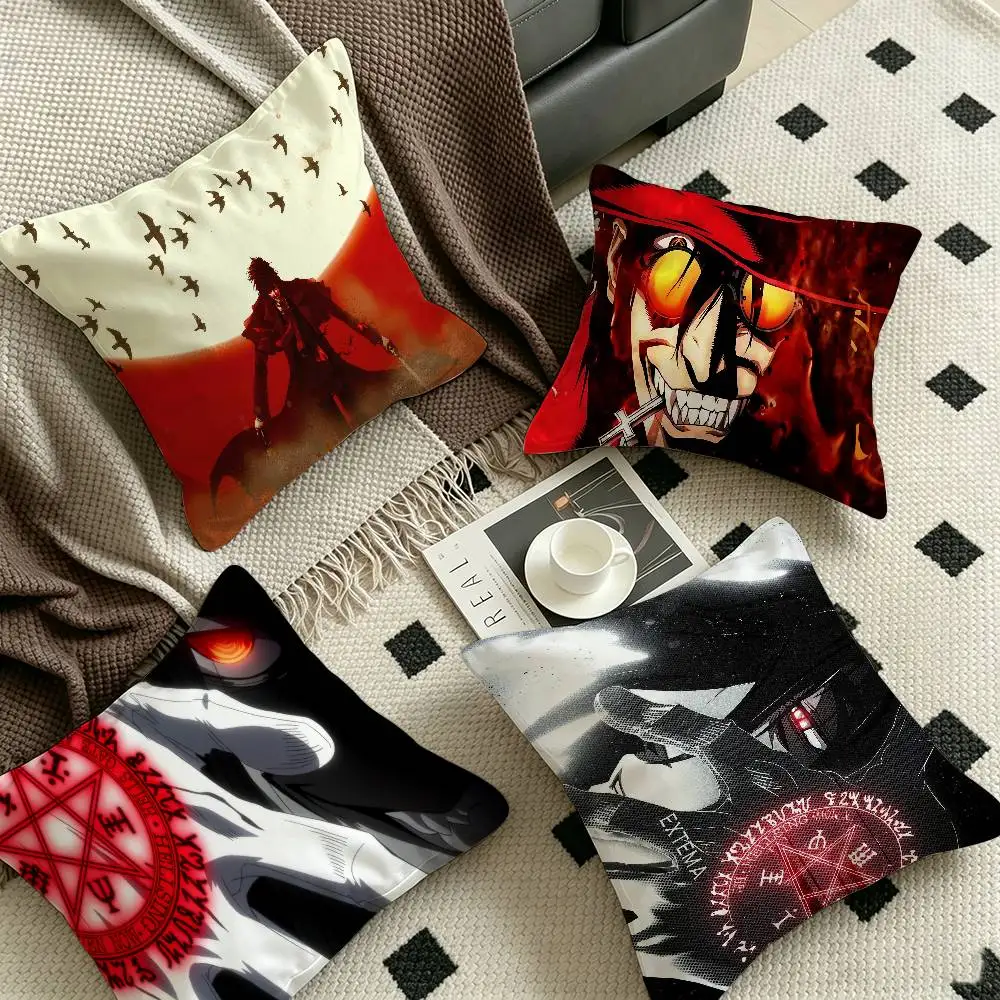 Horror Anime H-Hellsing Personalized Pillow Cover Kids Bedroom Wild Party Decor Pillowcase kid Birthday shower Gift