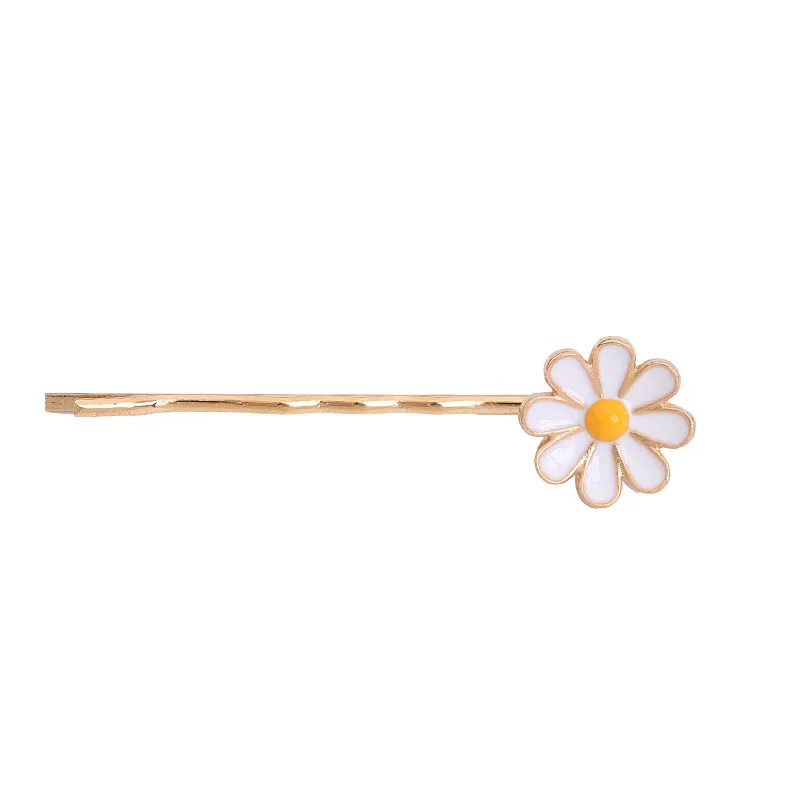 Cute Daisy Hairgrips Gold Color Wave Shape Metal Hair Clips Girl Casual Headwear Hair Accessories