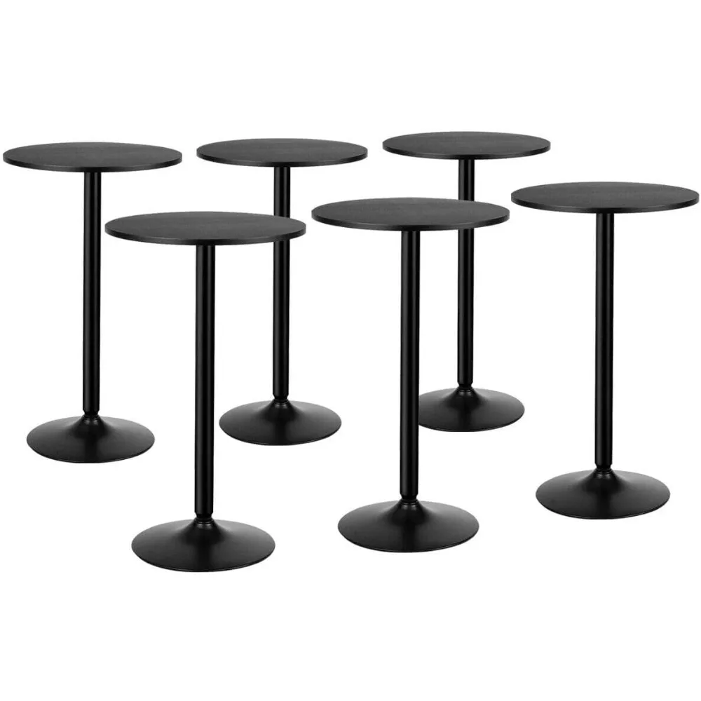 Two-in-one Bar Table, Modern Style Standing Circular Cocktail Table 40"/22" Two Convertible Height Suitable for Dining Room, Re